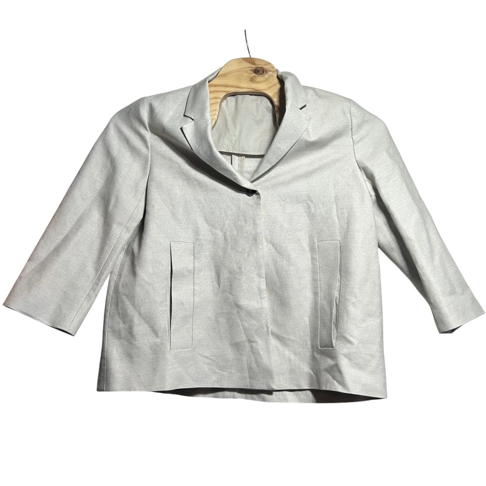 COS Linen Cotton‎ Blend Single Button Blazer Beige Tan Size EUR 44 Minimalist